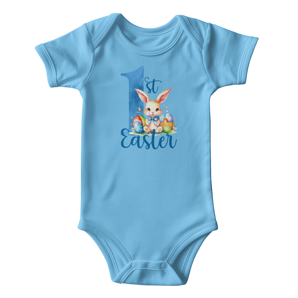 Baby's First Easter Bodysuit – Adorable Bunny & Easter Egg Onesie – Soft Cotton Infant Romper – Newborn Holiday Outfit – Cute Baby Shower Gift - Mallard Moon Gift Shop