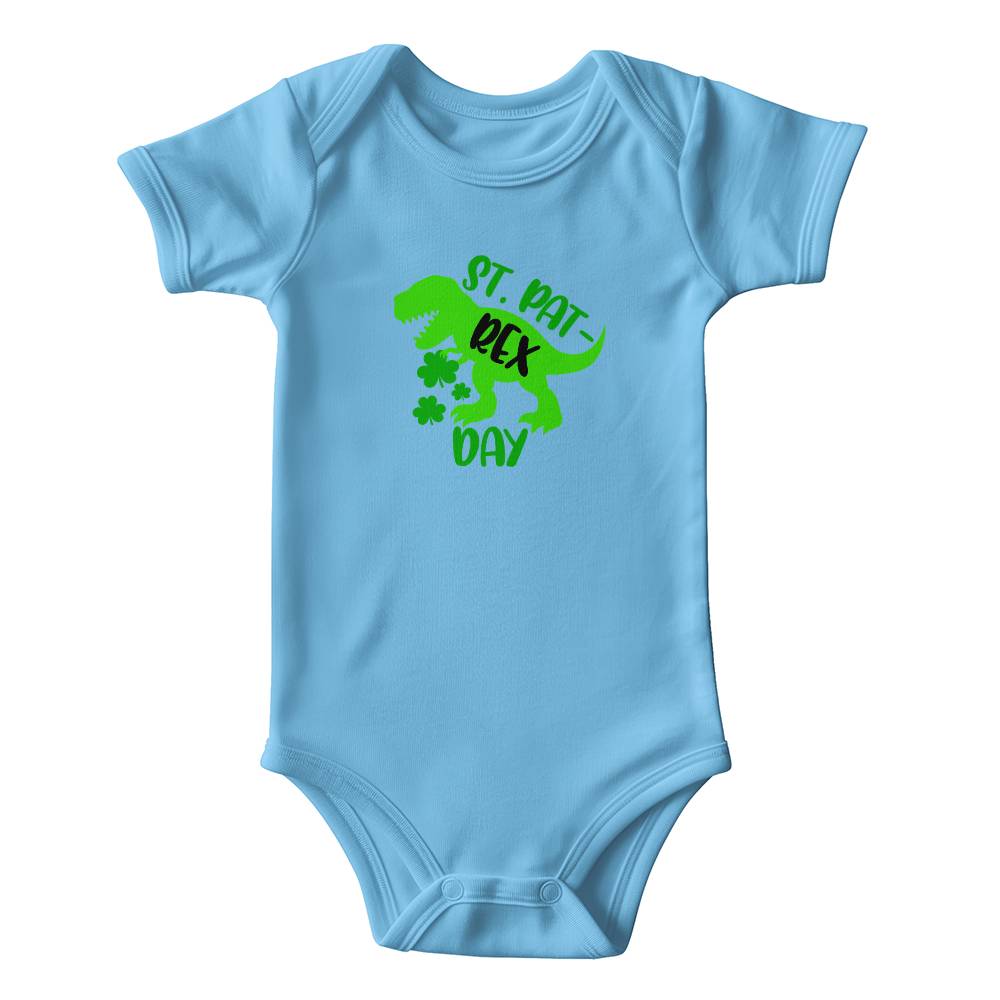 St. Pat-Rex Day Baby Bodysuit – Funny Dinosaur St. Patrick’s Day Onesie – Soft Cotton Infant Romper – Cute Irish Holiday Outfit & Baby Gift - Mallard Moon Gift Shop
