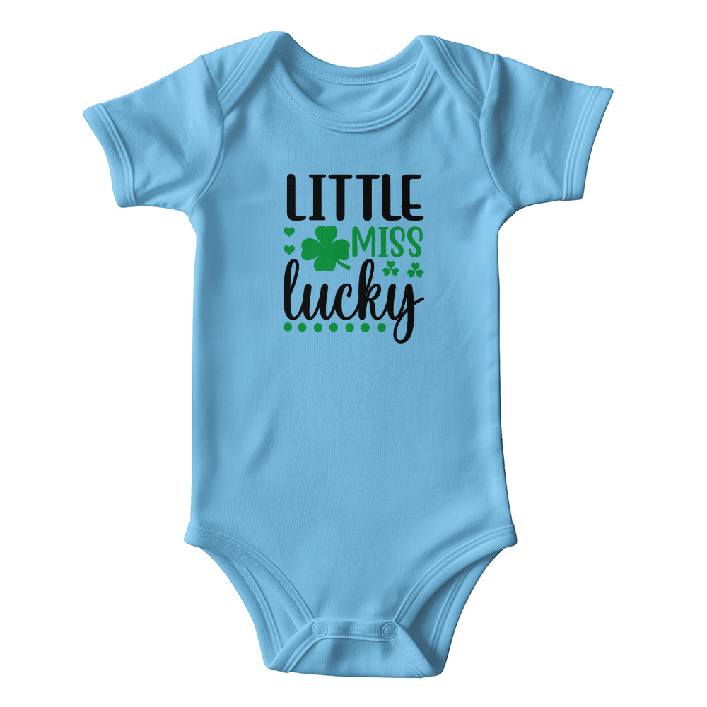 Little Miss Lucky St. Patrick's Day Baby Bodysuit – Cute Shamrock Onesie – Soft Cotton Infant Romper – Baby Girl Irish Holiday Outfit & Gift - Mallard Moon Gift Shop