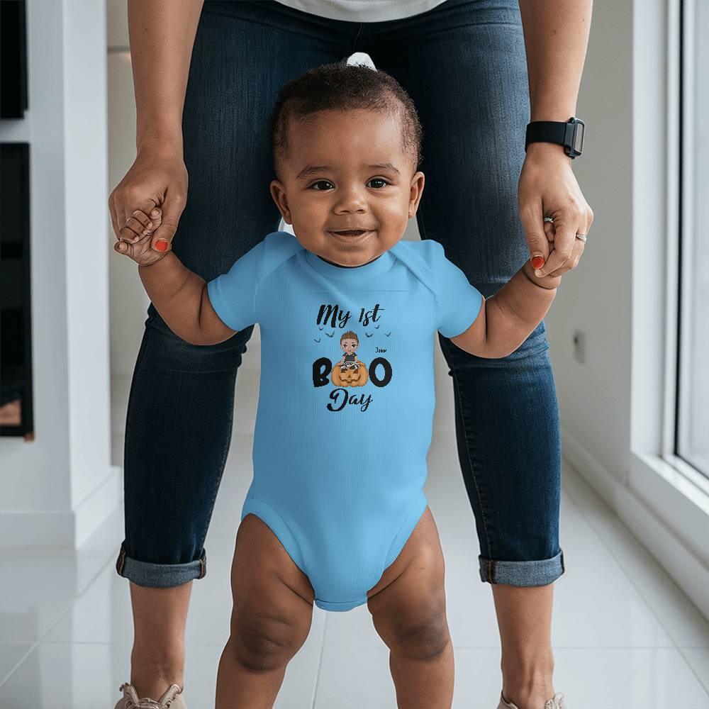 Halloween Baby Bodysuit - My First Boo Day Personalized Boy or Girl Gerber Onesie - Mallard Moon Gift Shop