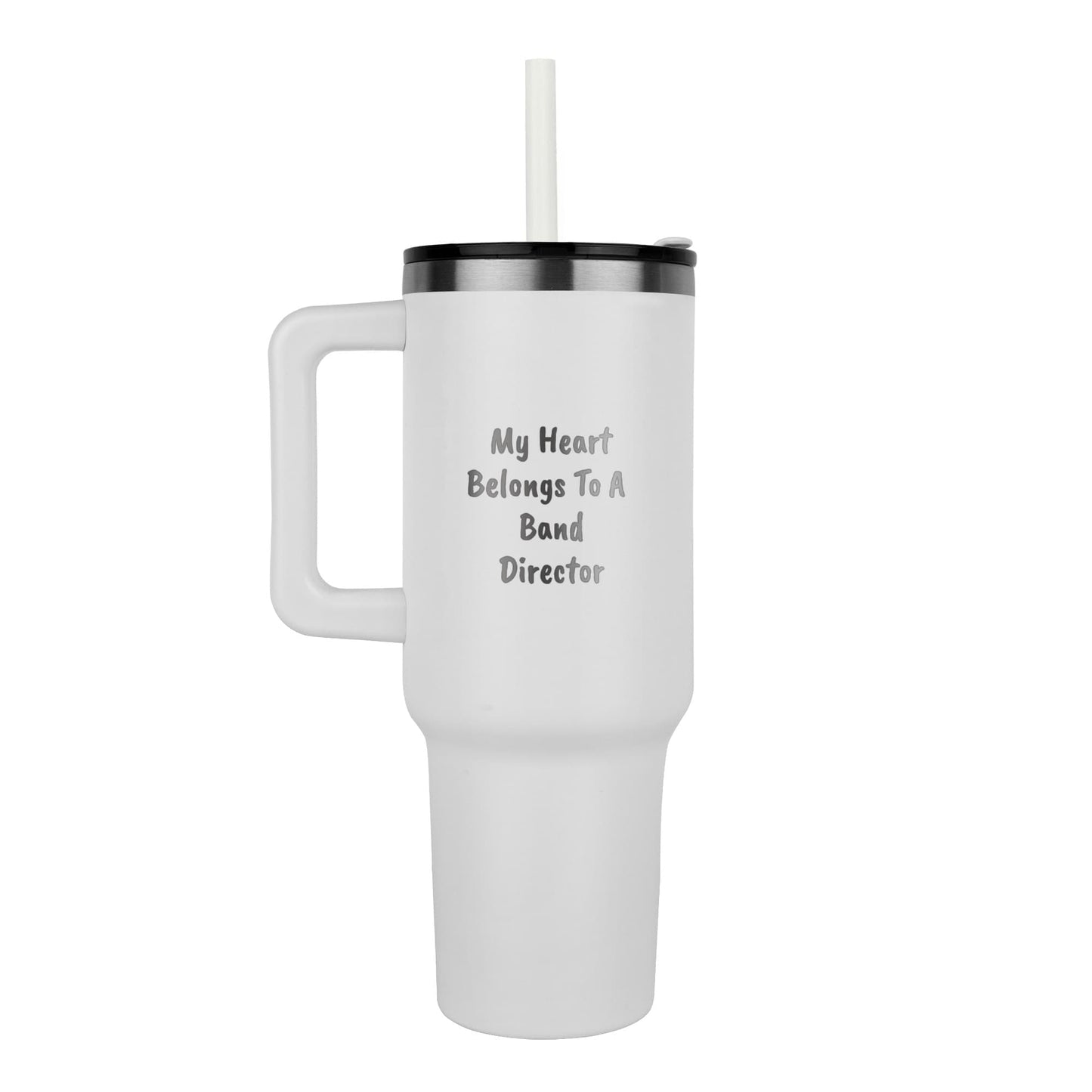 My Heart Belongs to a Band Director Stainless Steel Tumbler – Romantic Insulated Gift for Music Teachers - Mallard Moon Gift Shop