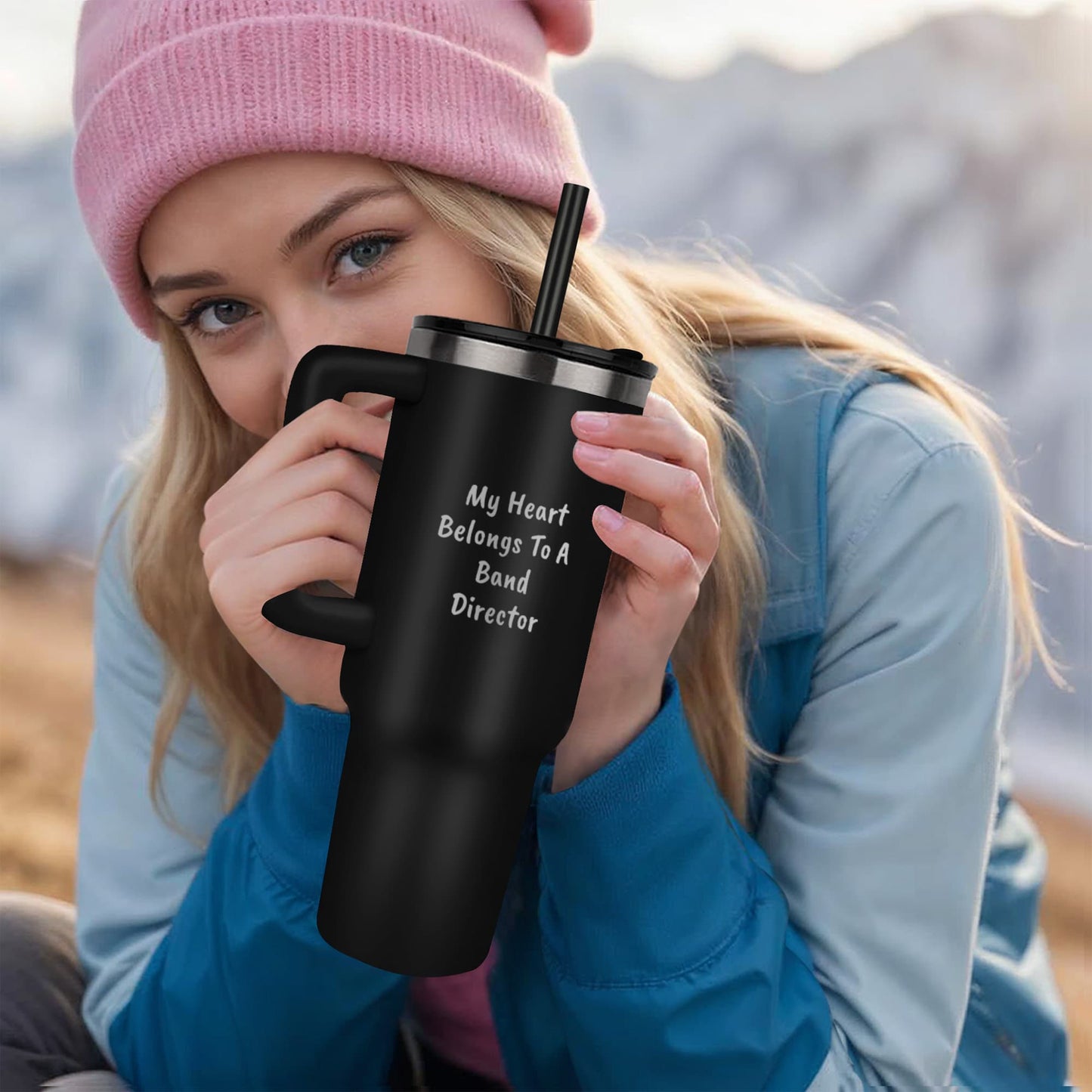 My Heart Belongs to a Band Director Stainless Steel Tumbler – Romantic Insulated Gift for Music Teachers - Mallard Moon Gift Shop