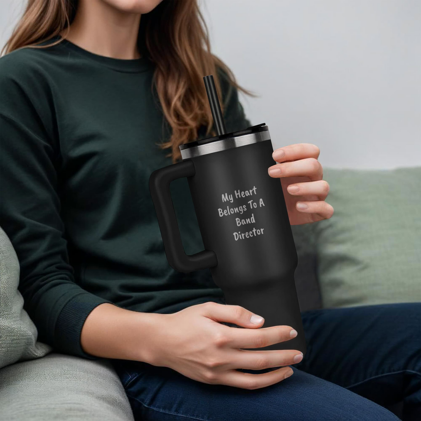 My Heart Belongs to a Band Director Stainless Steel Tumbler – Romantic Insulated Gift for Music Teachers - Mallard Moon Gift Shop