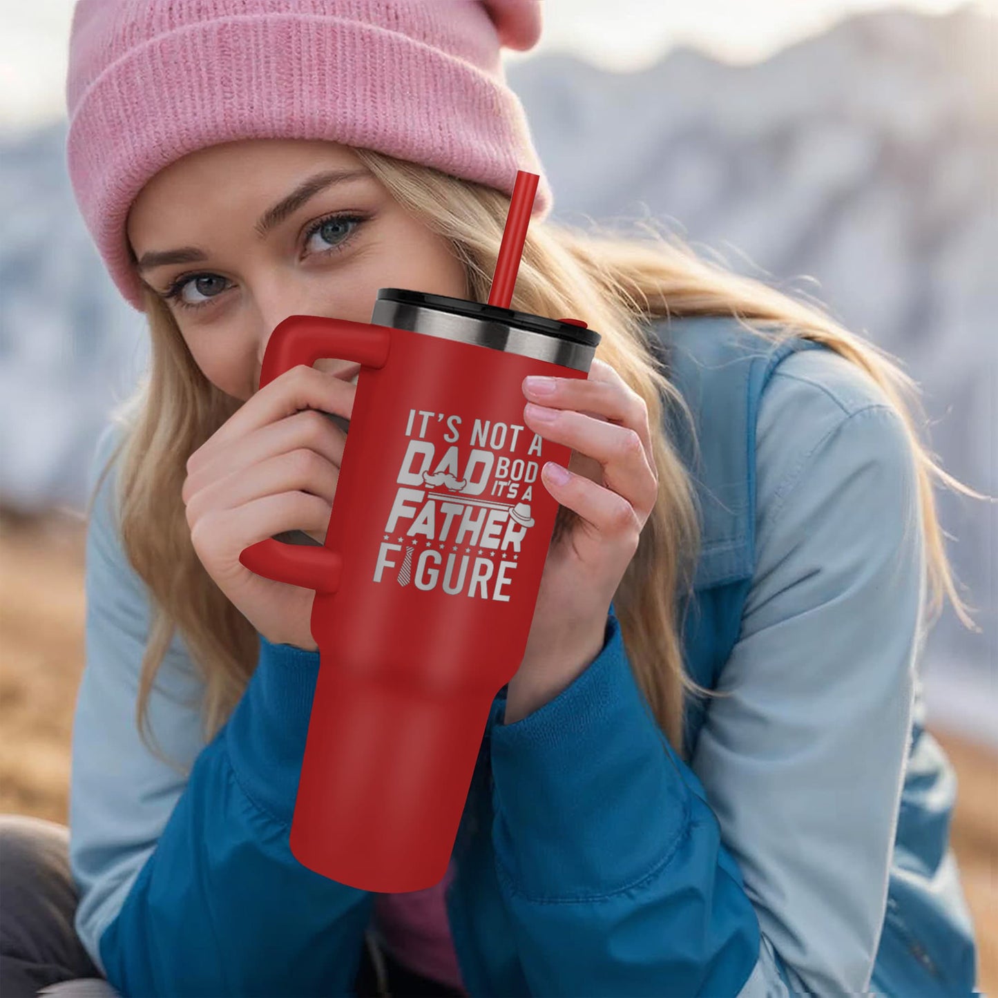 Funny Father Figure Laser-engraved 40oz Tumbler - Birthday, Father's Day, Christmas Gift for Dad