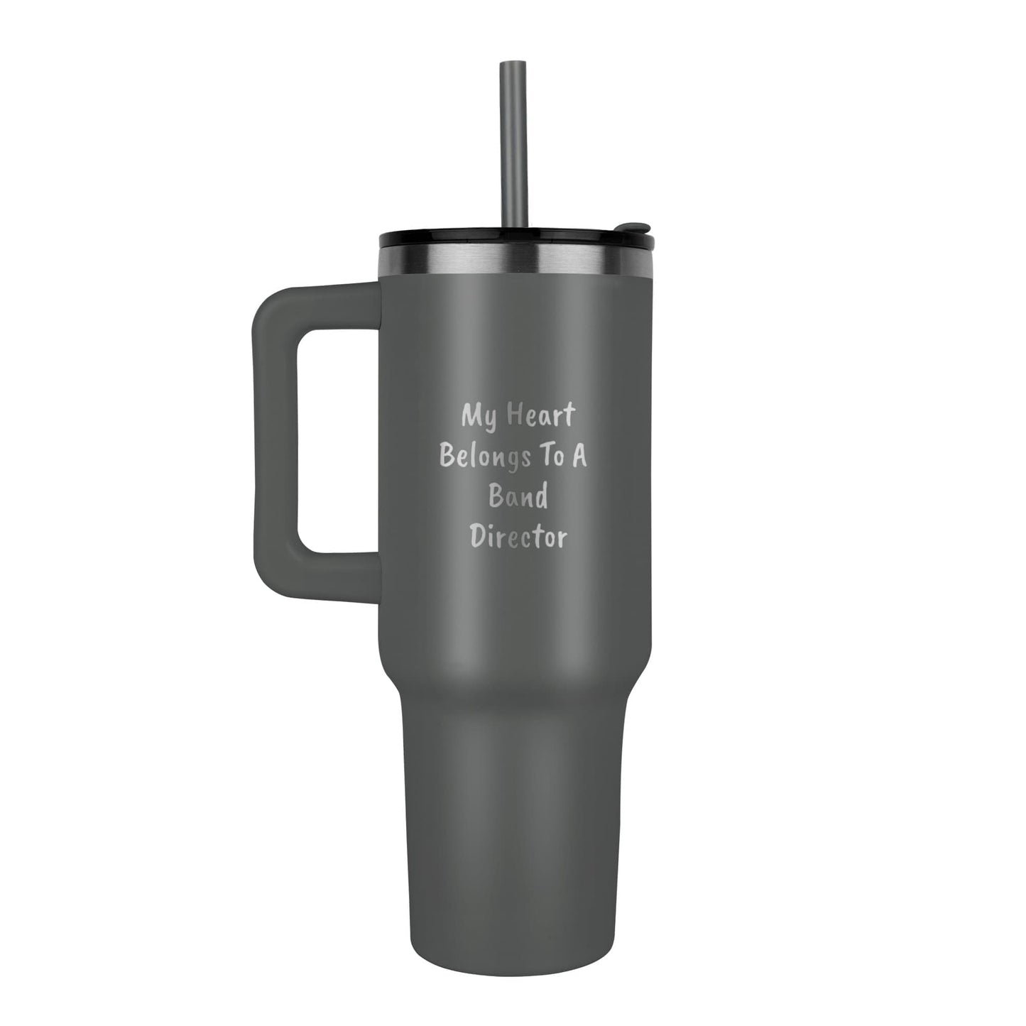 My Heart Belongs to a Band Director Stainless Steel Tumbler – Romantic Insulated Gift for Music Teachers - Mallard Moon Gift Shop