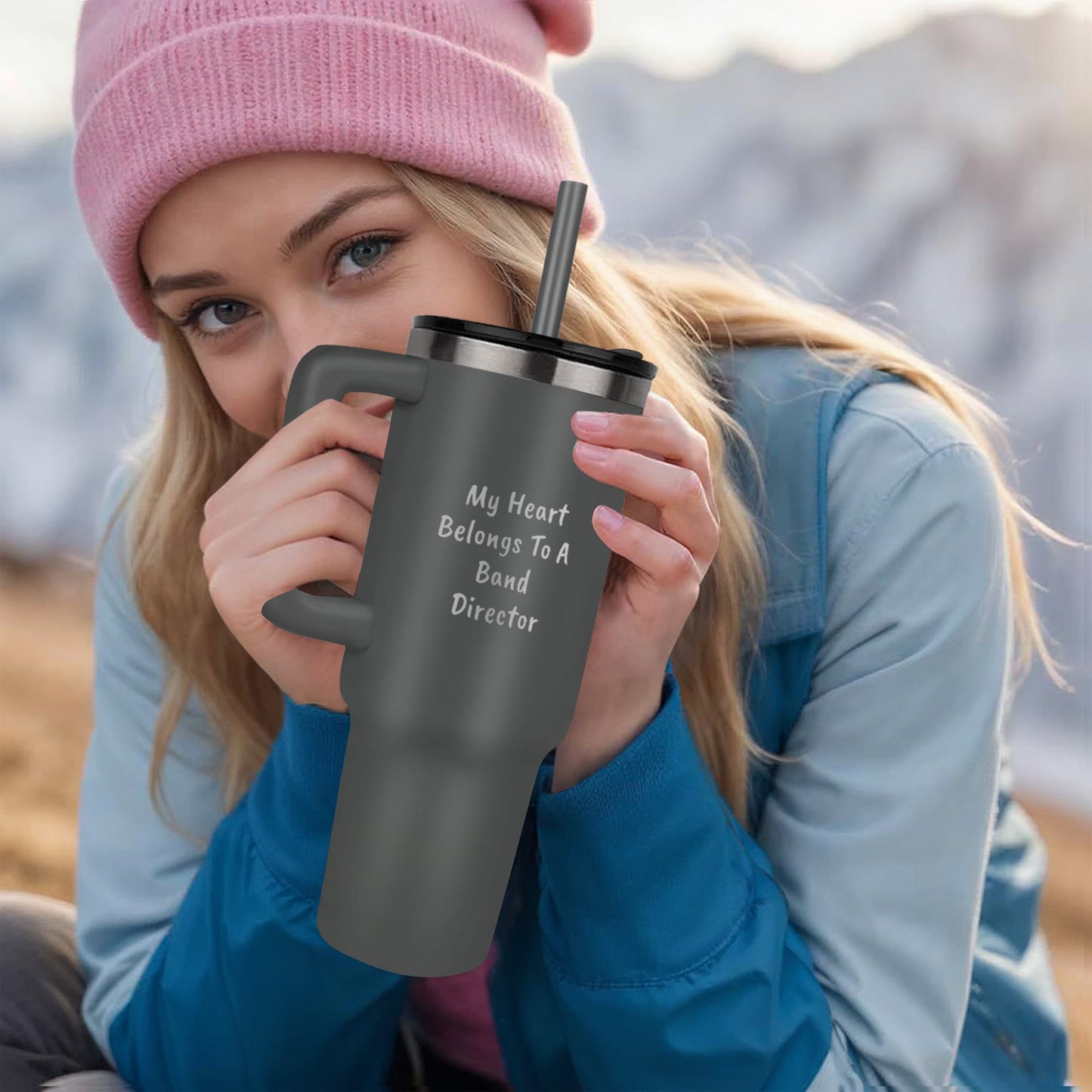 My Heart Belongs to a Band Director Stainless Steel Tumbler – Romantic Insulated Gift for Music Teachers - Mallard Moon Gift Shop