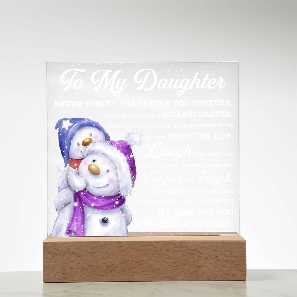 Daughter Gift - Enjoy The Ride Acrylic Square Plaque with LED Wooden Base - Mallard Moon Gift Shop