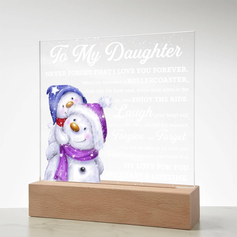 Daughter Gift - Enjoy The Ride Acrylic Square Plaque with LED Wooden Base - Mallard Moon Gift Shop