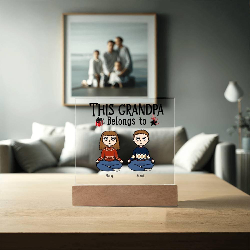 Grandfather Gift Personalized Grandkids Acrylic Plaque - Mallard Moon Gift Shop
