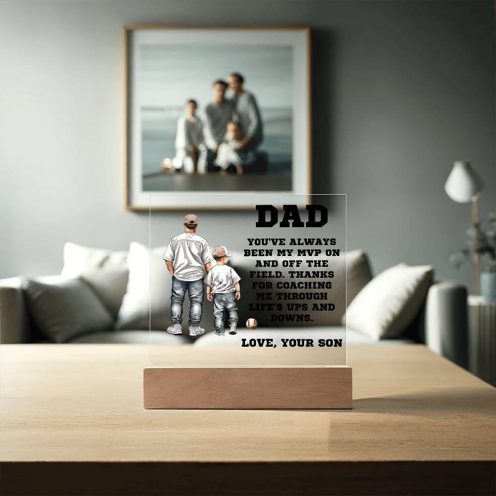 Father and Son Baseball Personalized Acrylic Plaque - Mallard Moon Gift Shop