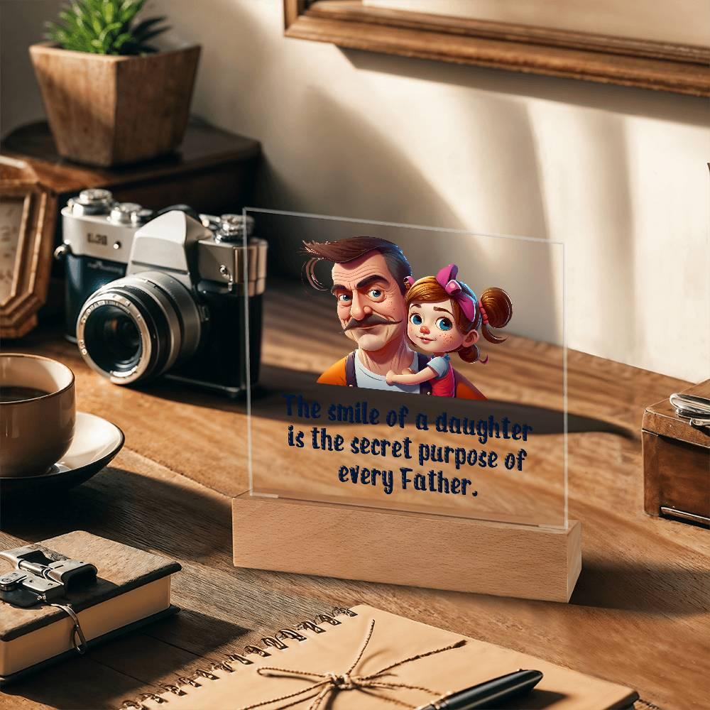 Gift for Dad - The Smile of a Daughter is the Secret Purpose of Every Father Acrylic Plaque - Mallard Moon Gift Shop