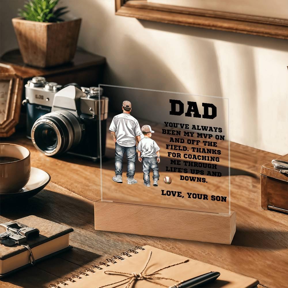 Father and Son Baseball Personalized Acrylic Plaque - Mallard Moon Gift Shop