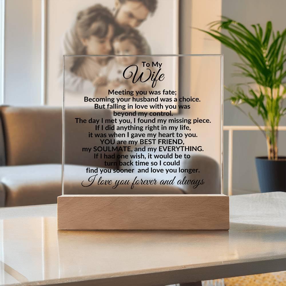 Heartfelt Gift for Wife You are My Best Friend, My Everything - Square Acrylic Plaque Personalized Birthday Anniversary Valentine Holiday - Mallard Moon Gift Shop