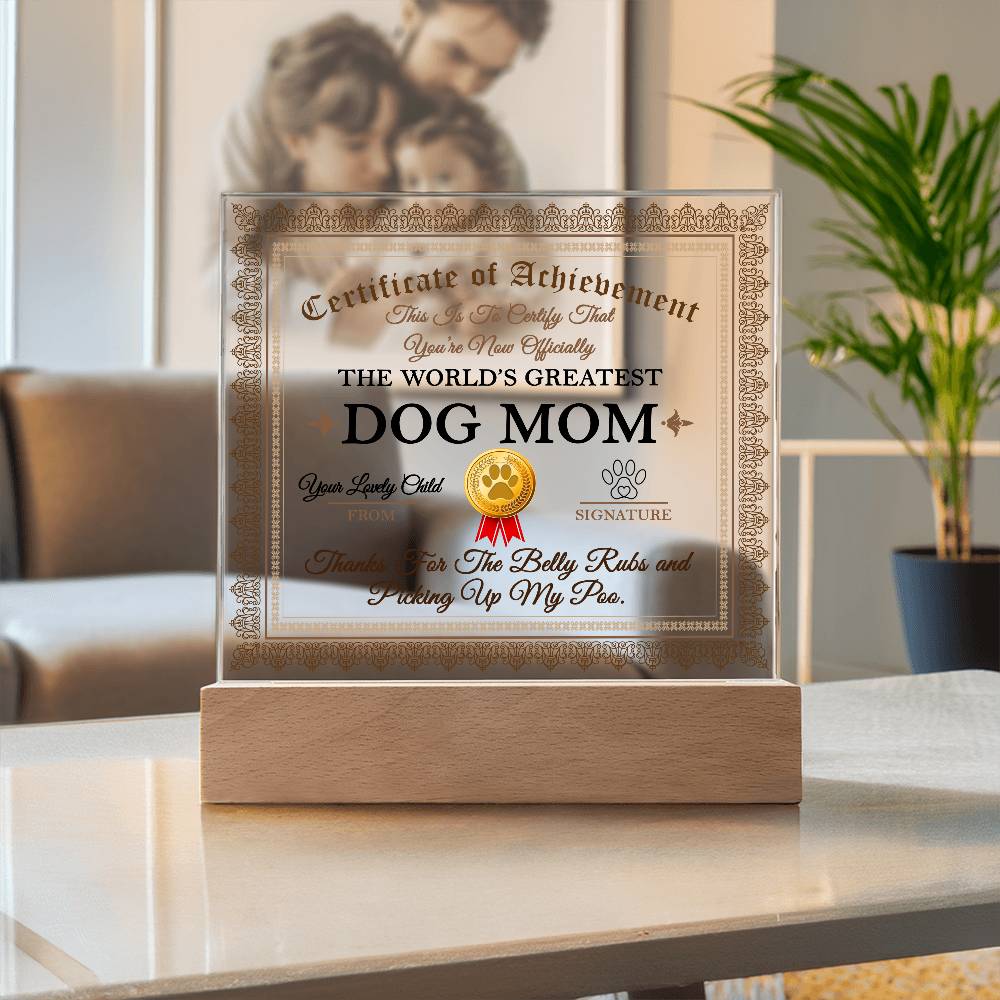 Dog Mom Certificate of Achievement - Mallard Moon Gift Shop