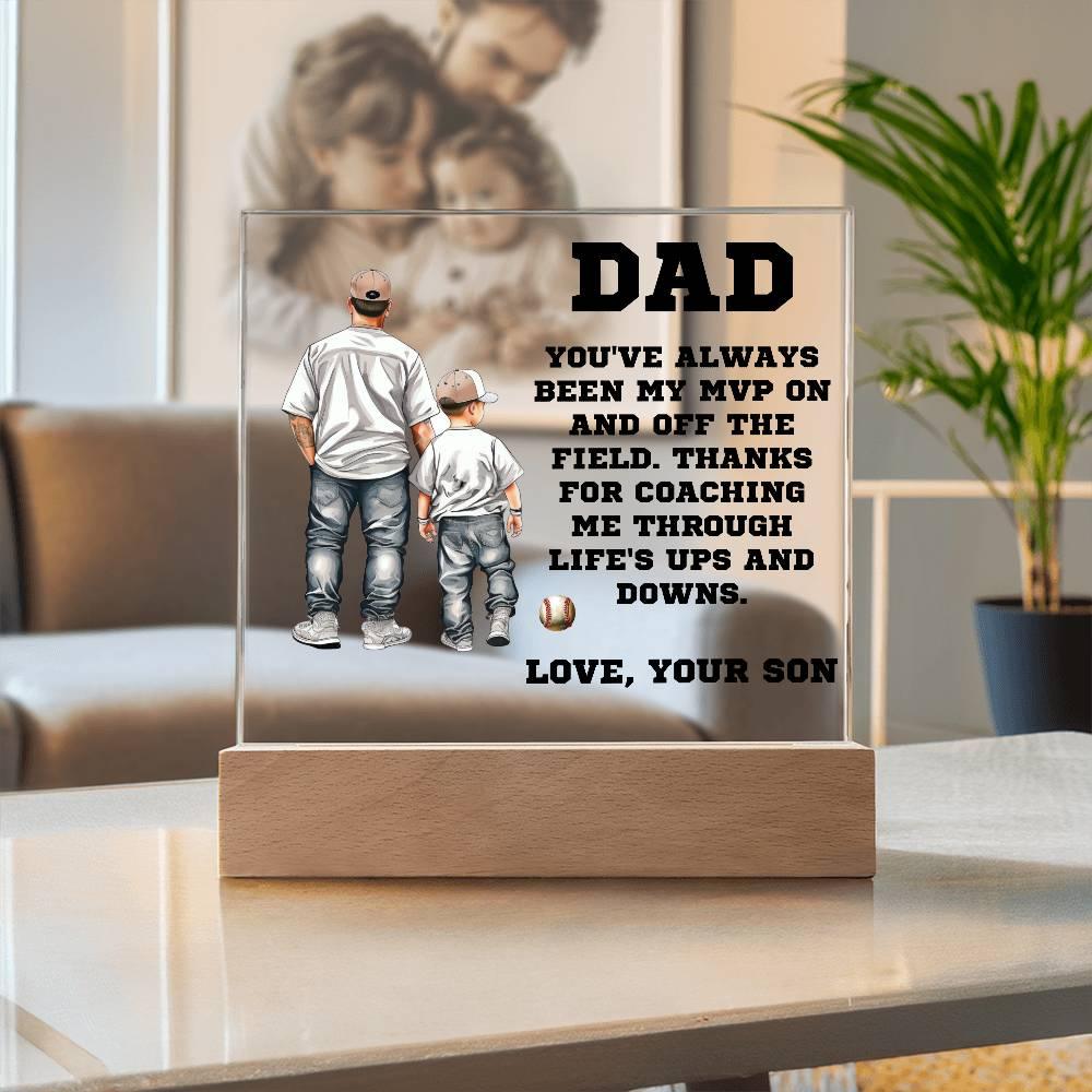 Father and Son Baseball Personalized Acrylic Plaque - Mallard Moon Gift Shop