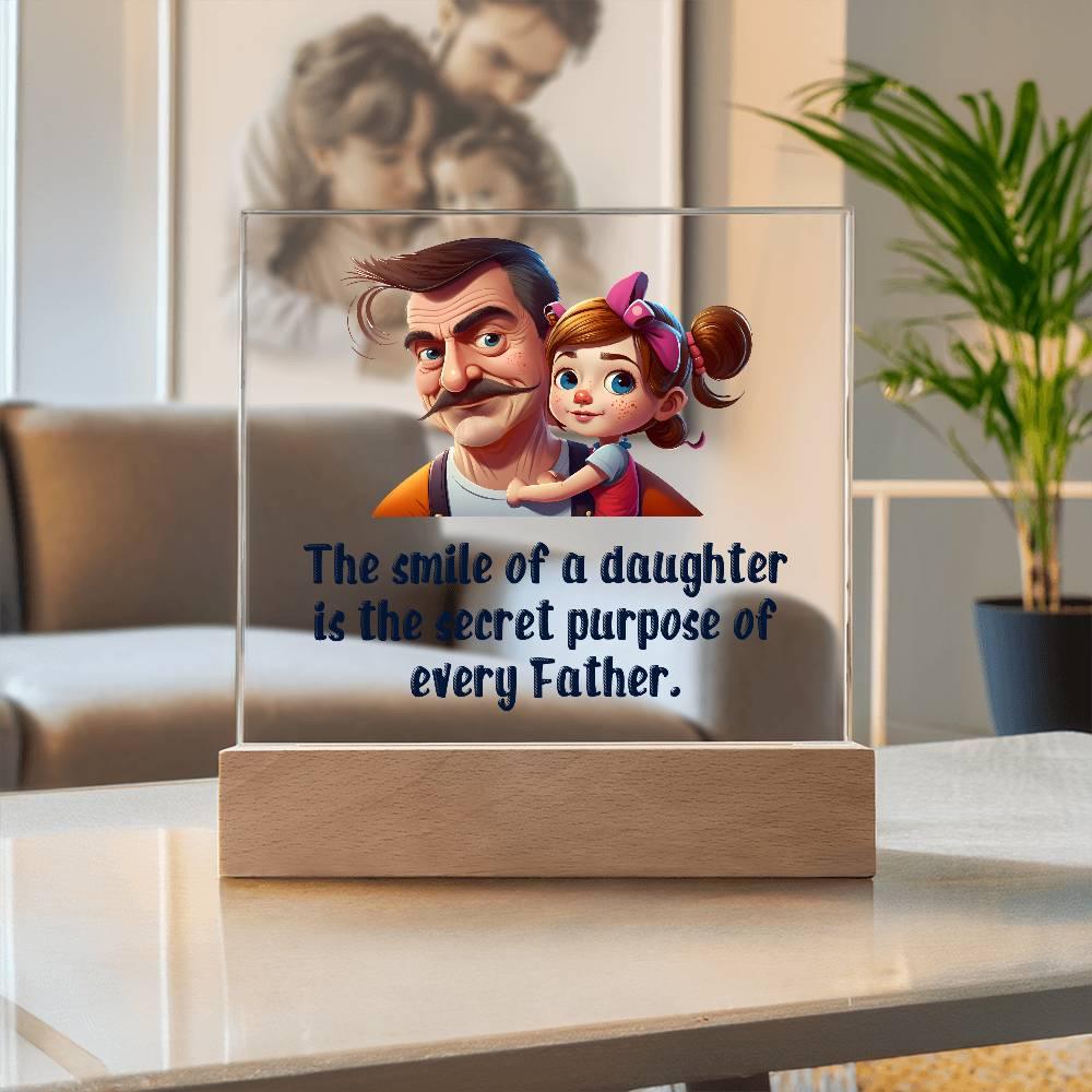 Gift for Dad - The Smile of a Daughter is the Secret Purpose of Every Father Acrylic Plaque - Mallard Moon Gift Shop