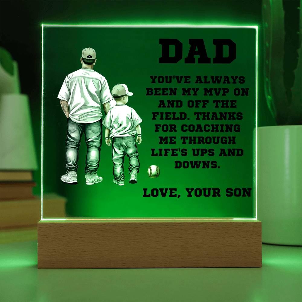 Father and Son Baseball Personalized Acrylic Plaque - Mallard Moon Gift Shop