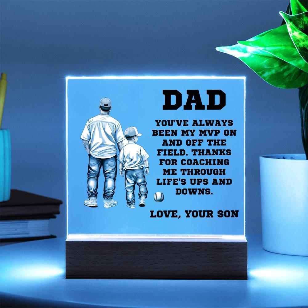 Father and Son Baseball Personalized Acrylic Plaque - Mallard Moon Gift Shop