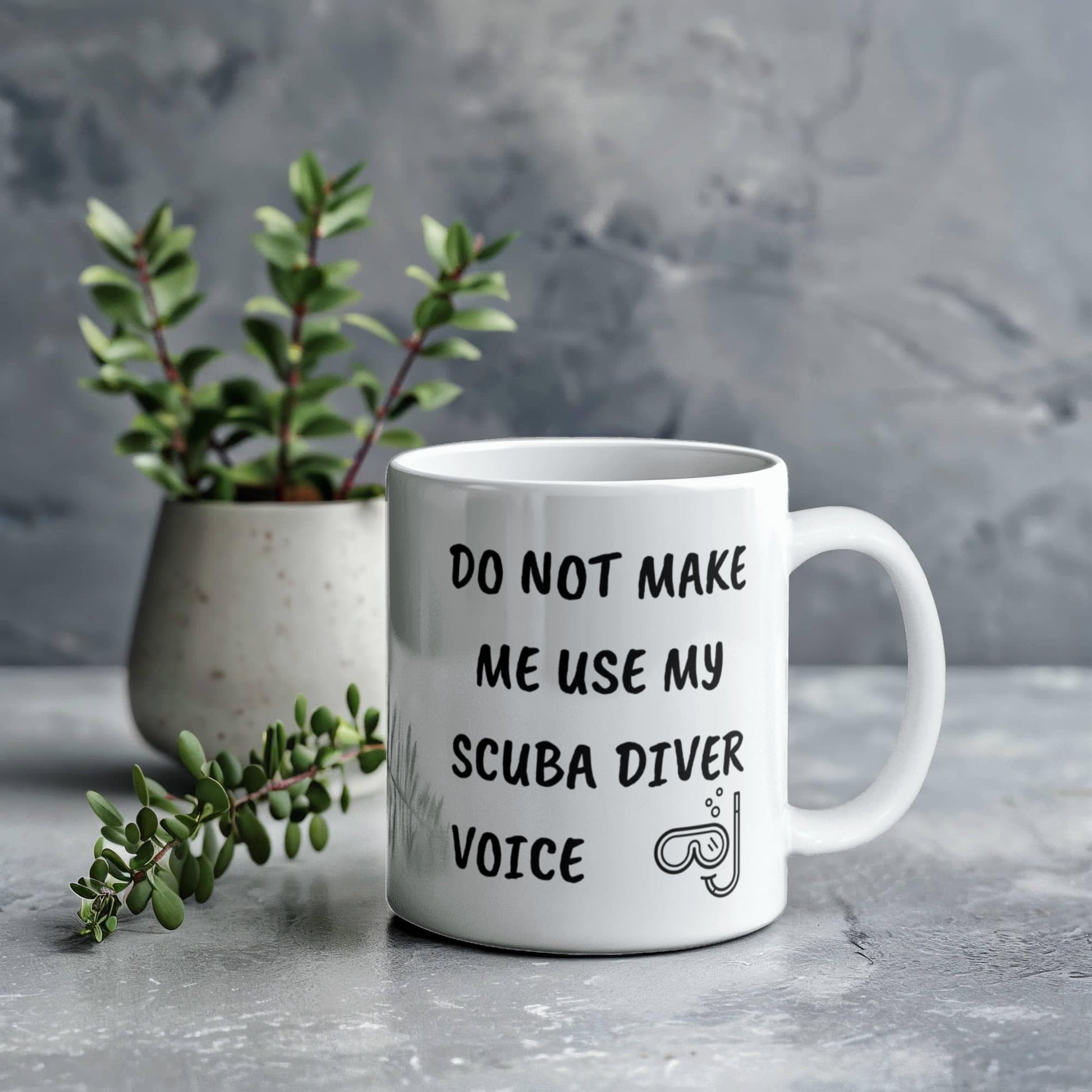 Funny Scuba Diver Ceramic Coffee Mug - Do Not Make Me Use My Scuba Diver Voice - Mallard Moon Gift Shop