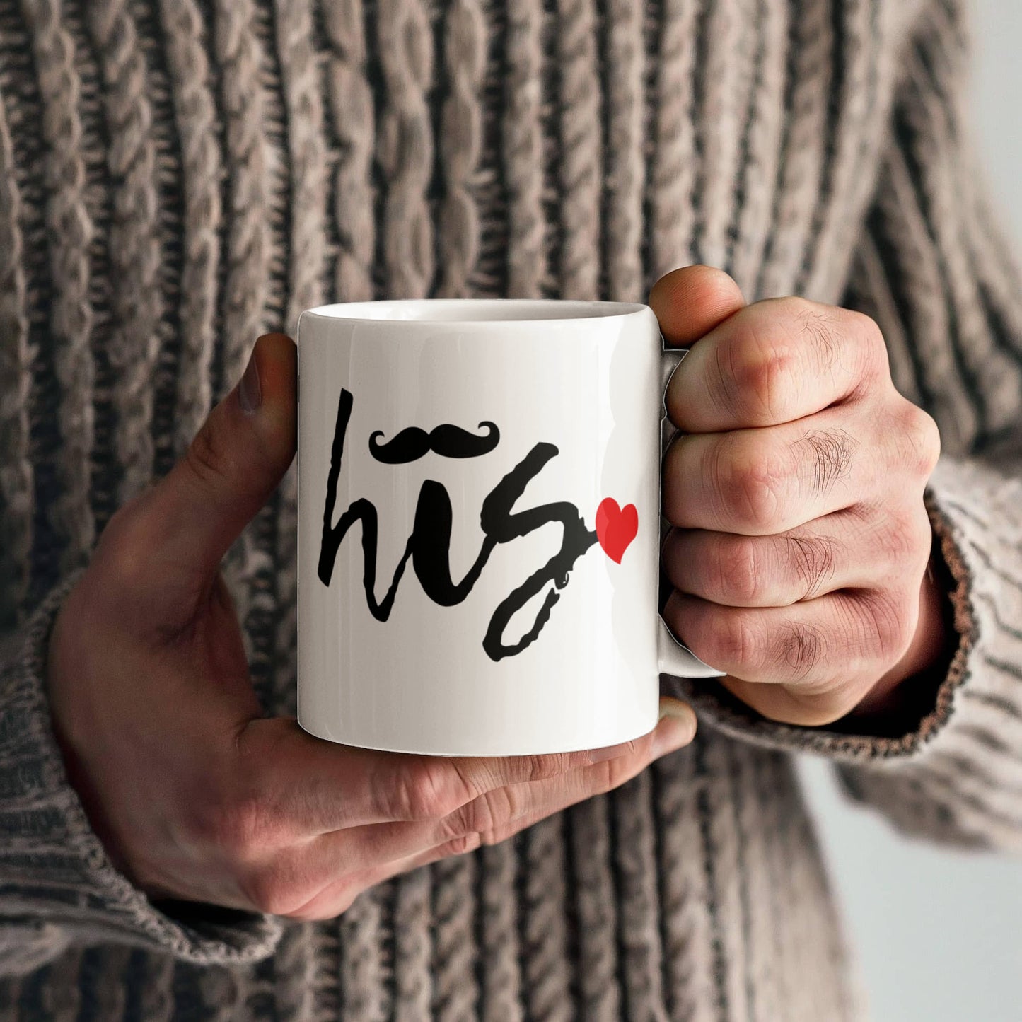 His and Hers Coffee Mug Set – Romantic Ceramic Mug Pair (11oz/15oz) for Couples, Anniversary, or Valentine’s Day - Mallard Moon Gift Shop