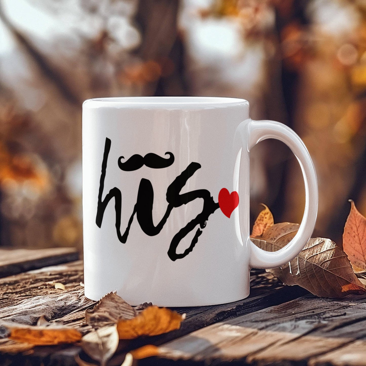 His and Hers Coffee Mug Set – Romantic Ceramic Mug Pair (11oz/15oz) for Couples, Anniversary, or Valentine’s Day - Mallard Moon Gift Shop