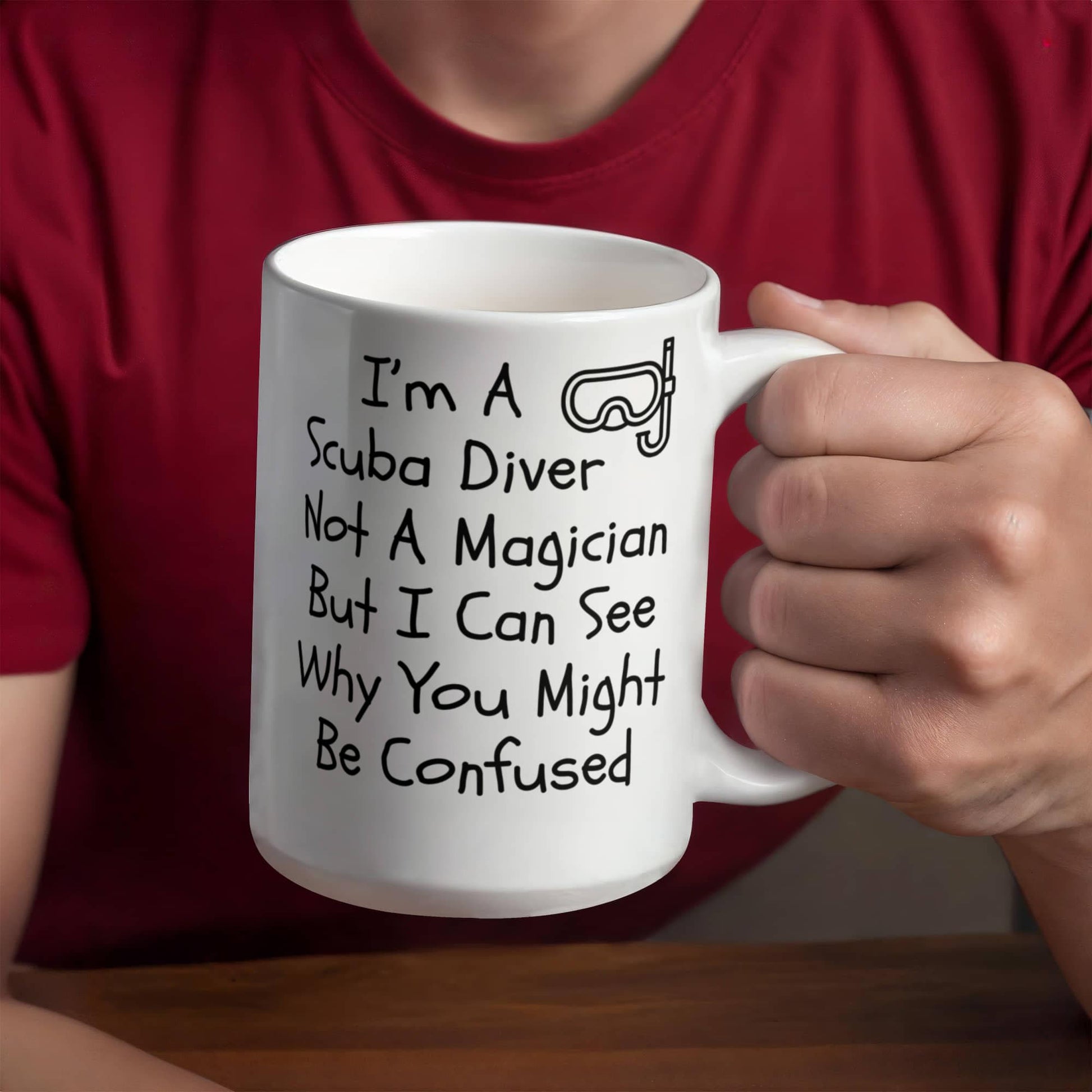 Funny Scuba Diving Coffee Mug - I'm a Scuba Diver, Not a Magician - Mallard Moon Gift Shop