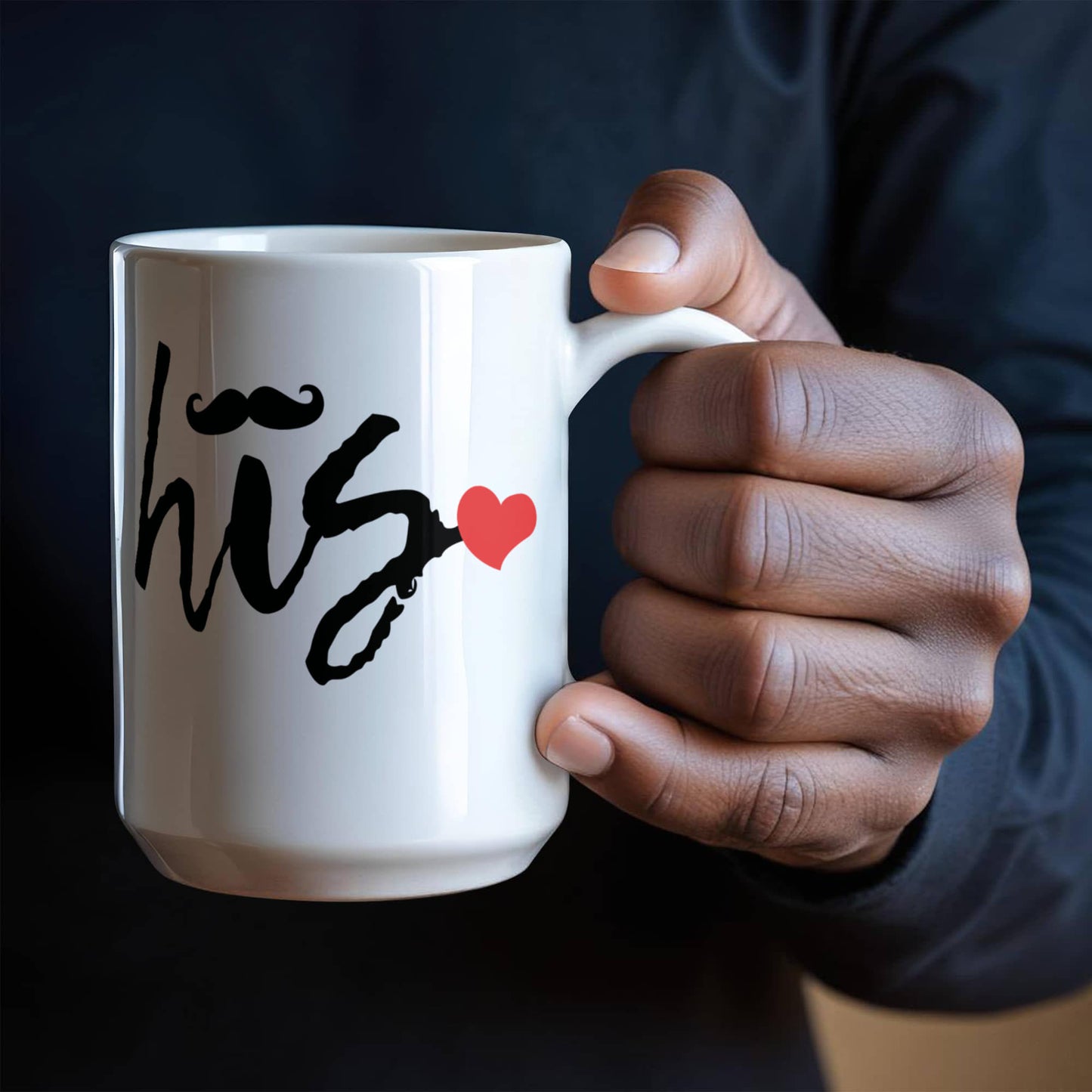 His and Hers Coffee Mug Set – Romantic Ceramic Mug Pair (11oz/15oz) for Couples, Anniversary, or Valentine’s Day - Mallard Moon Gift Shop