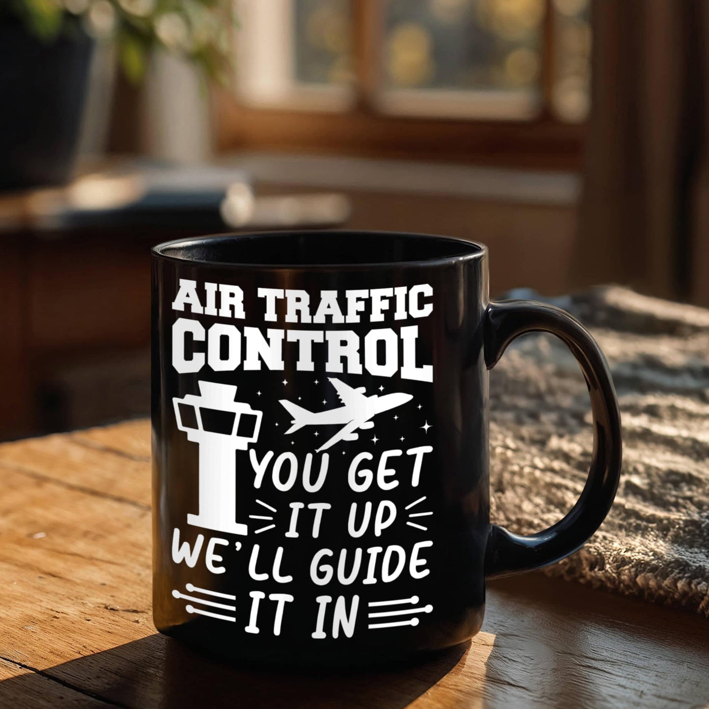 Funny Air Traffic Controller Coffee Mug – You Get It Up, We'll Guide It In– Aviation-Themed Pilot & ATC Gift - Mallard Moon Gift Shop