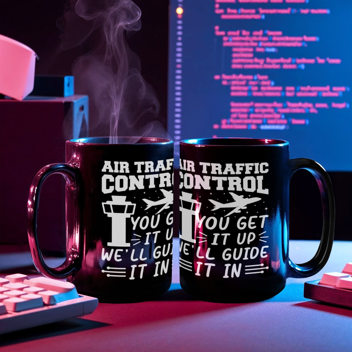 Funny Air Traffic Controller Coffee Mug – You Get It Up, We'll Guide It In– Aviation-Themed Pilot & ATC Gift - Mallard Moon Gift Shop