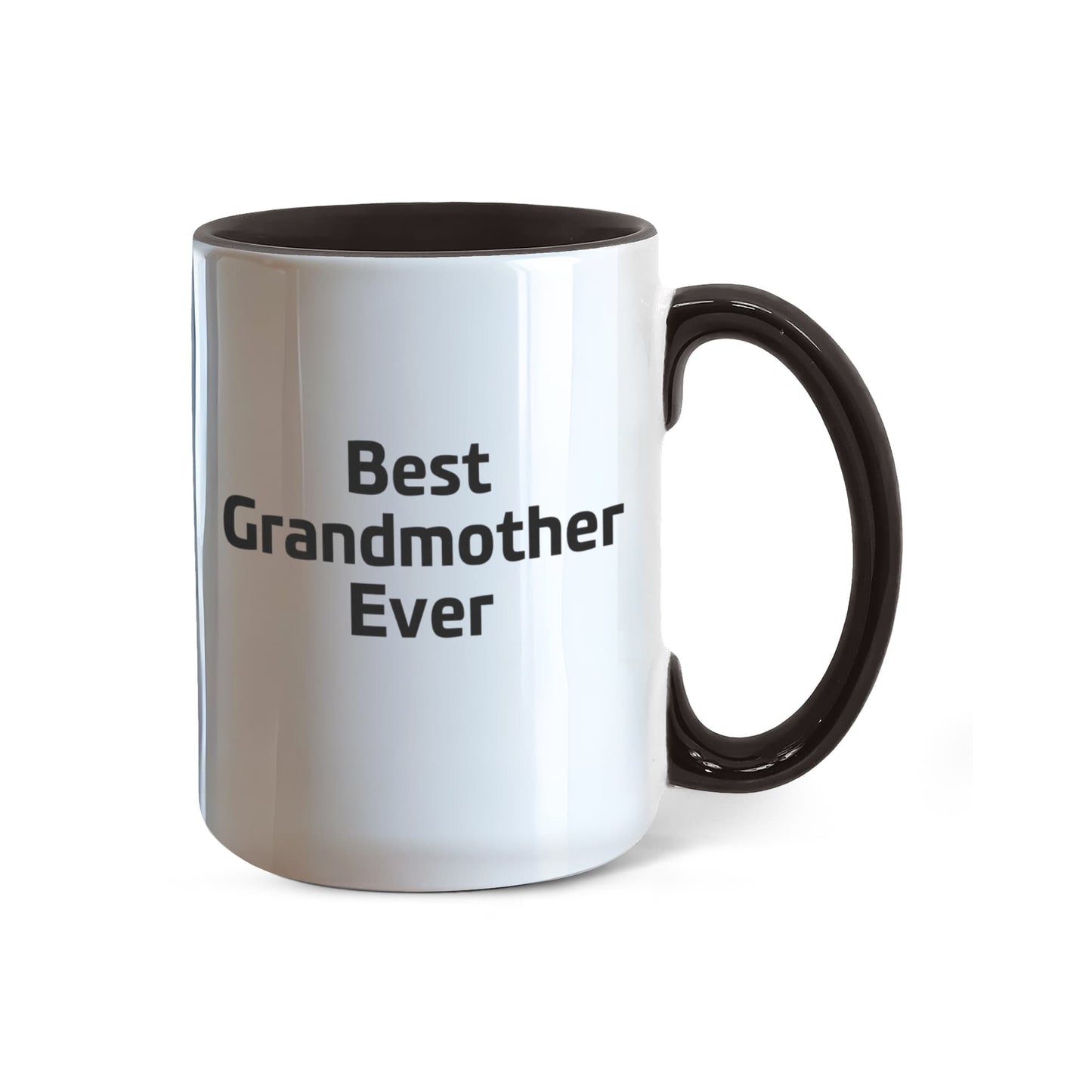 Best Grandmother Ever – Elegant Two-Tone Coffee Mug Gift for Grandma, Sweet Present from Grandkids, Kids, or Daughter – Available in 7 Accent Colors - Mallard Moon Gift Shop