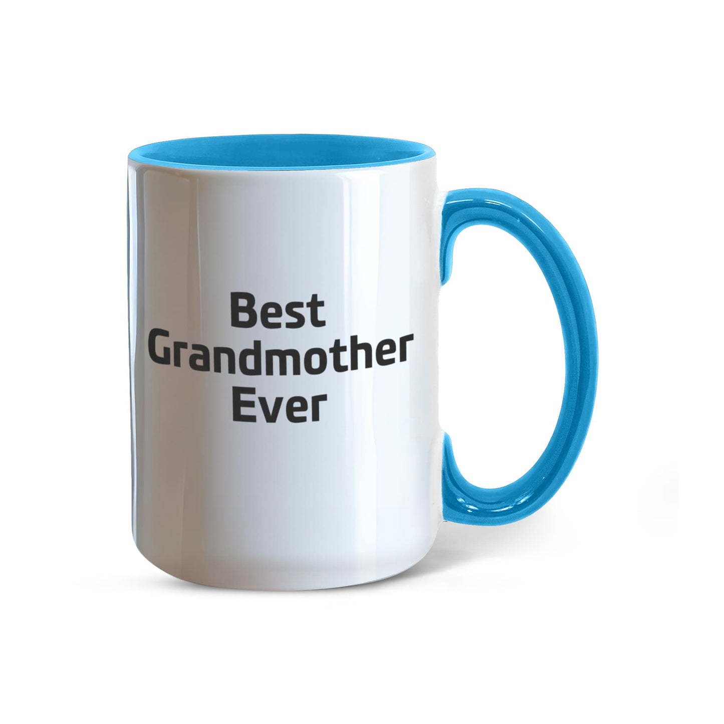 Best Grandmother Ever – Elegant Two-Tone Coffee Mug Gift for Grandma, Sweet Present from Grandkids, Kids, or Daughter – Available in 7 Accent Colors - Mallard Moon Gift Shop