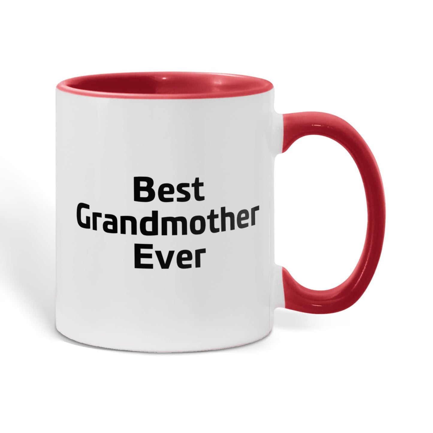 Best Grandmother Ever – Elegant Two-Tone Coffee Mug Gift for Grandma, Sweet Present from Grandkids, Kids, or Daughter – Available in 7 Accent Colors - Mallard Moon Gift Shop