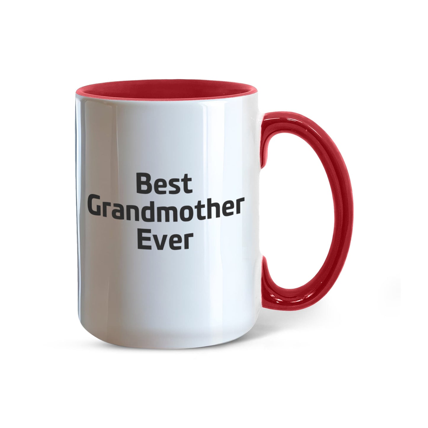 Best Grandmother Ever – Elegant Two-Tone Coffee Mug Gift for Grandma, Sweet Present from Grandkids, Kids, or Daughter – Available in 7 Accent Colors - Mallard Moon Gift Shop