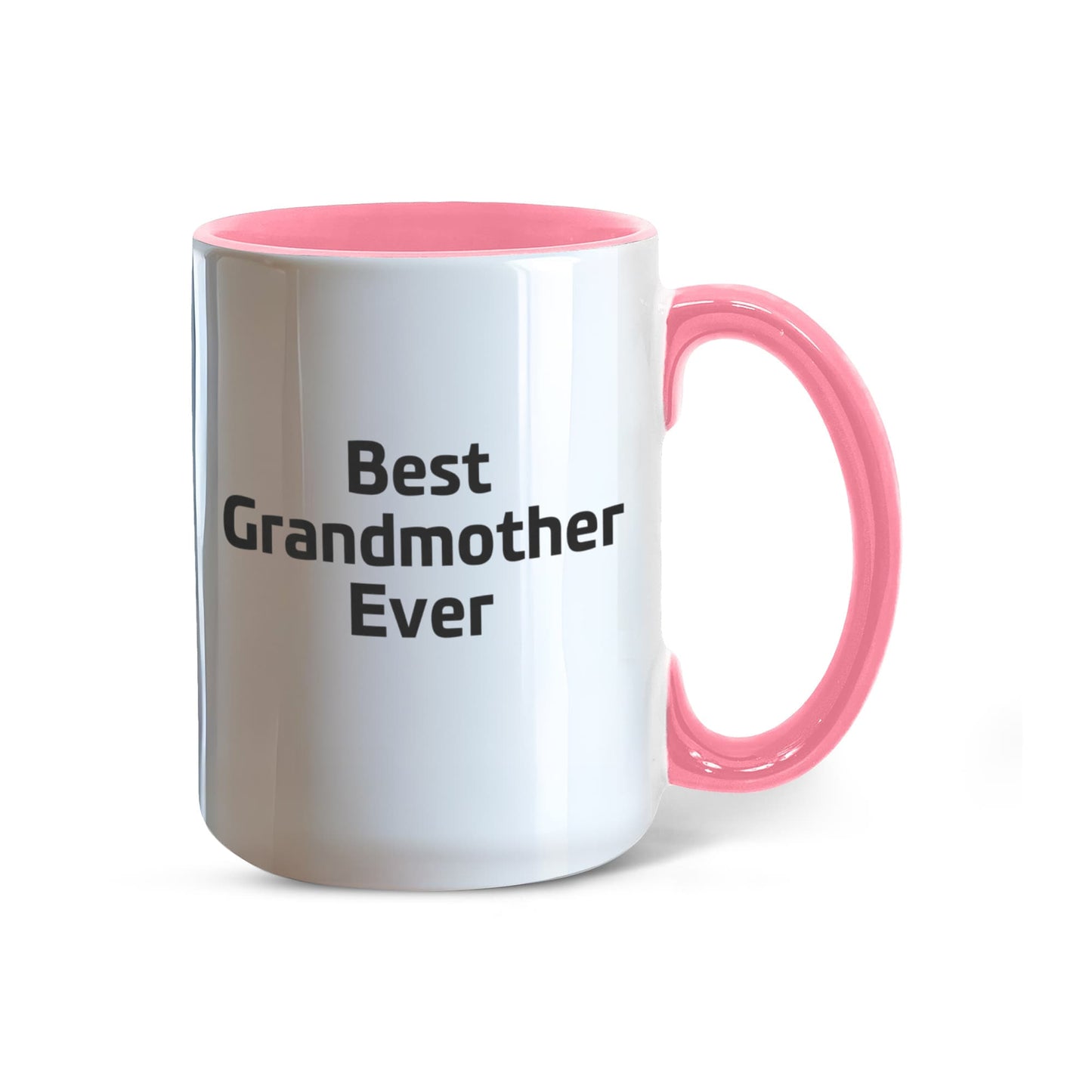 Best Grandmother Ever – Elegant Two-Tone Coffee Mug Gift for Grandma, Sweet Present from Grandkids, Kids, or Daughter – Available in 7 Accent Colors - Mallard Moon Gift Shop