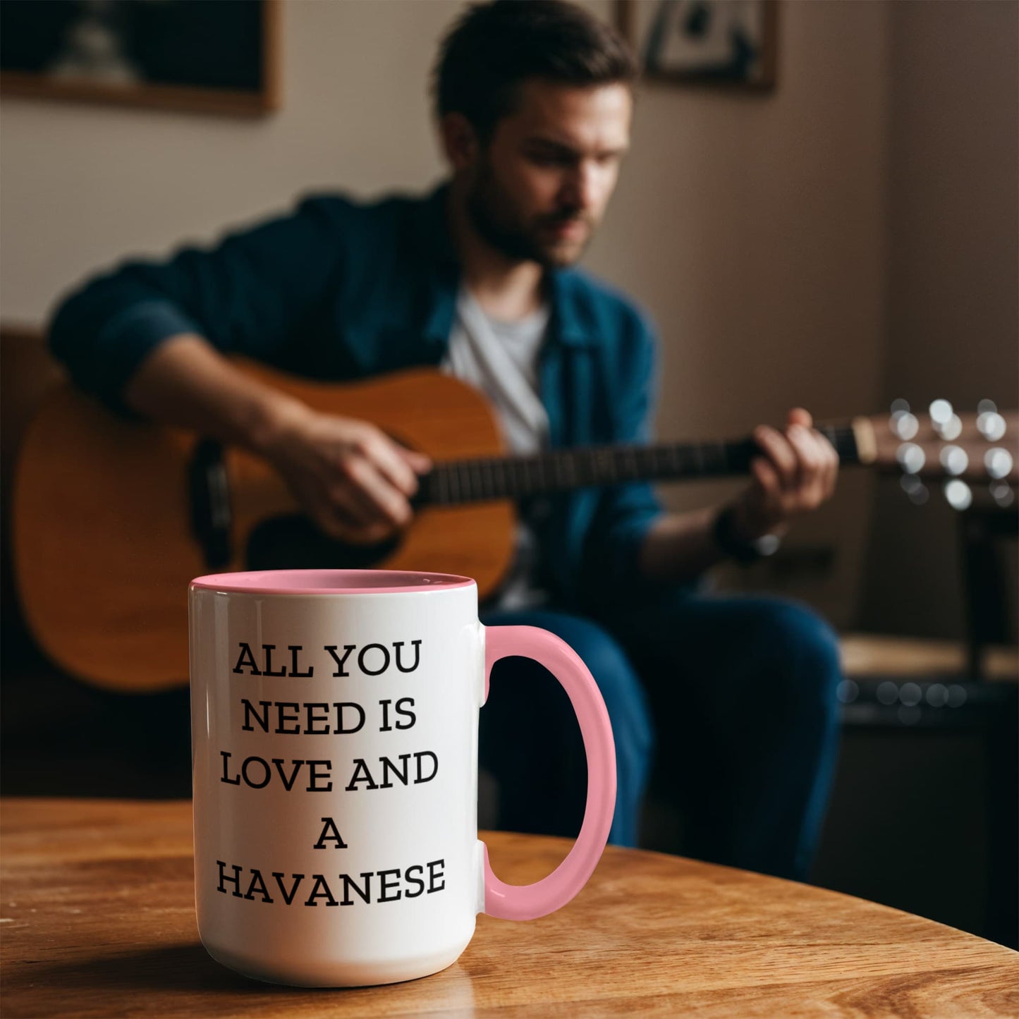 All You Need Is Love and a Havanese | Color Accent Dog Lover Ceramic Mug (11oz & 15oz, 7 Colors) - Mallard Moon Gift Shop