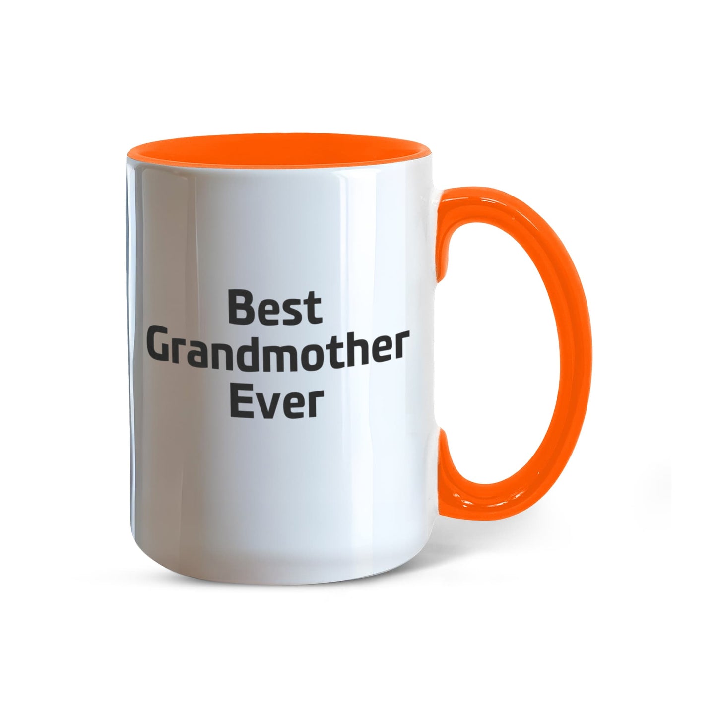 Best Grandmother Ever – Elegant Two-Tone Coffee Mug Gift for Grandma, Sweet Present from Grandkids, Kids, or Daughter – Available in 7 Accent Colors - Mallard Moon Gift Shop