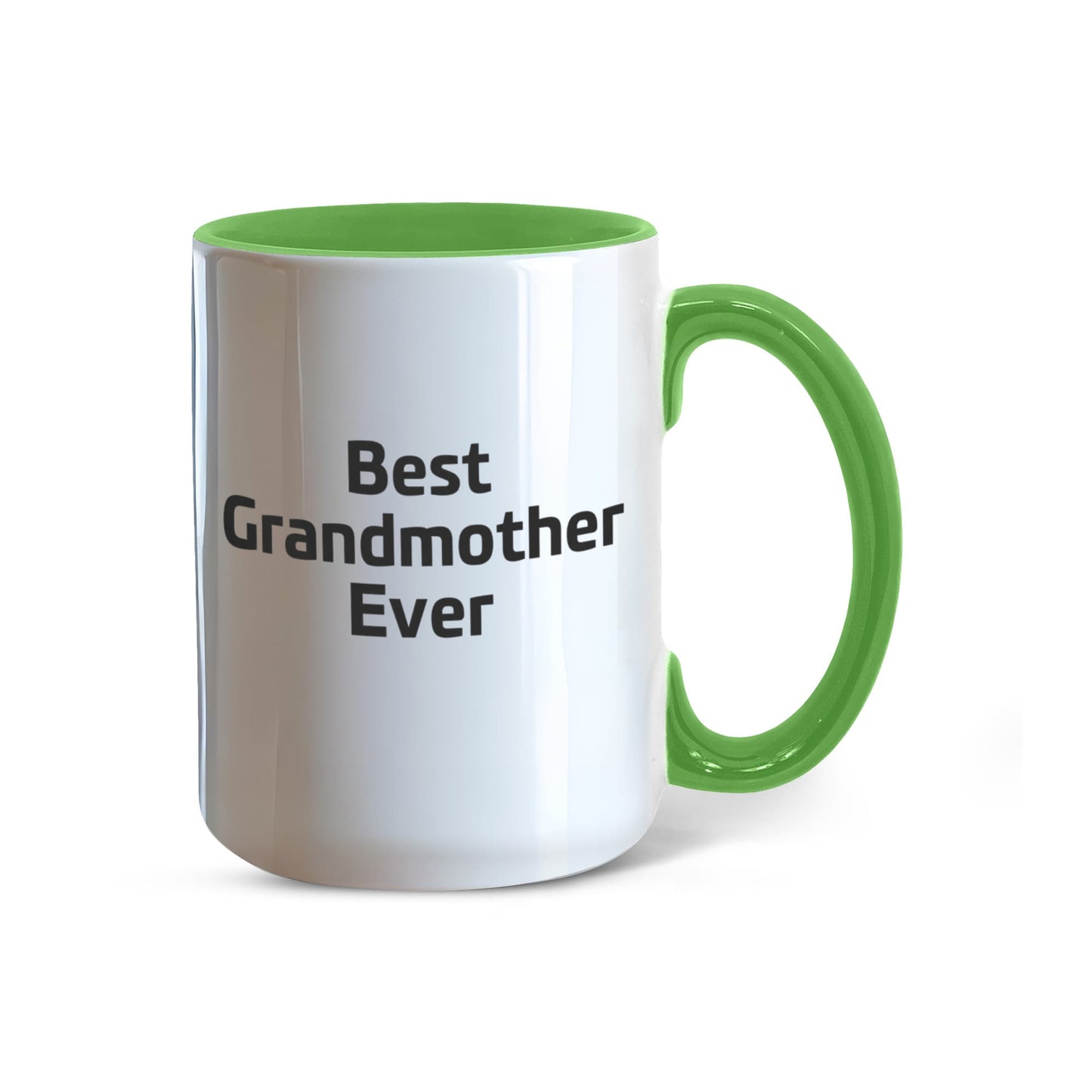 Best Grandmother Ever – Elegant Two-Tone Coffee Mug Gift for Grandma, Sweet Present from Grandkids, Kids, or Daughter – Available in 7 Accent Colors - Mallard Moon Gift Shop