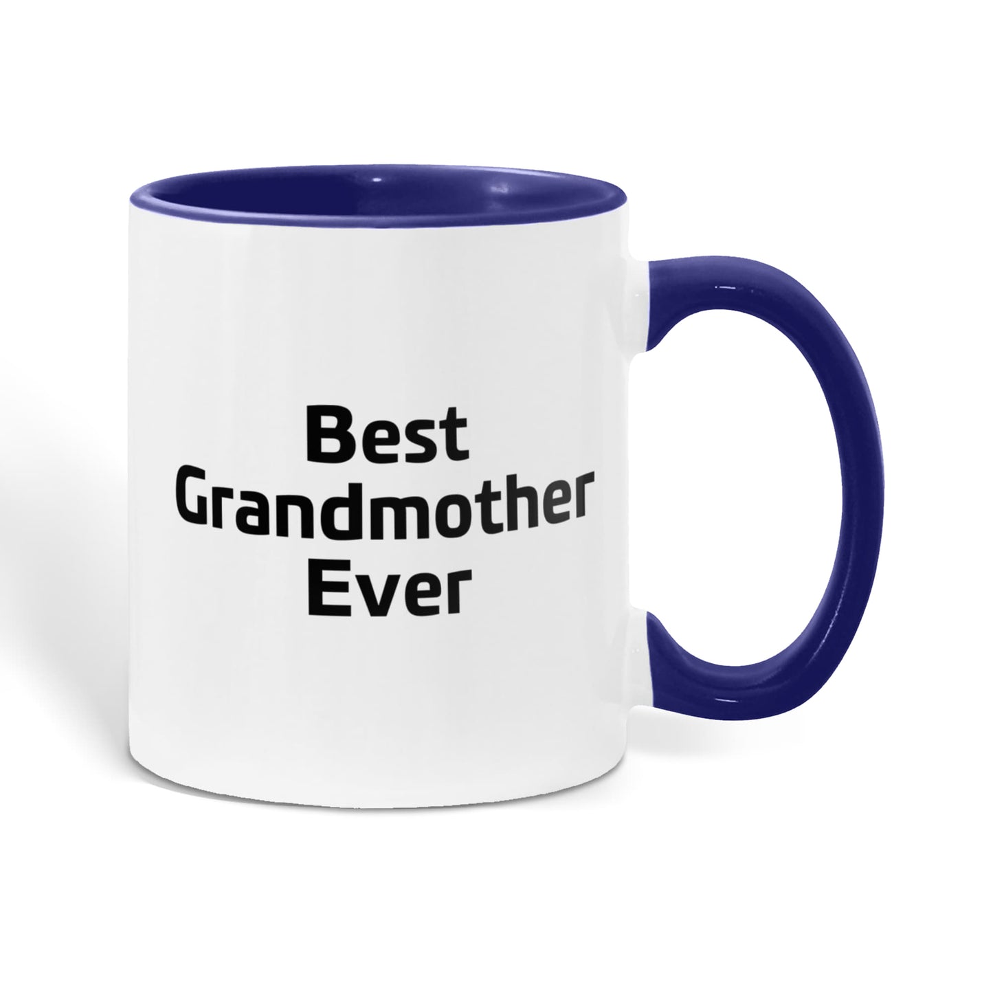 Best Grandmother Ever – Elegant Two-Tone Coffee Mug Gift for Grandma, Sweet Present from Grandkids, Kids, or Daughter – Available in 7 Accent Colors - Mallard Moon Gift Shop