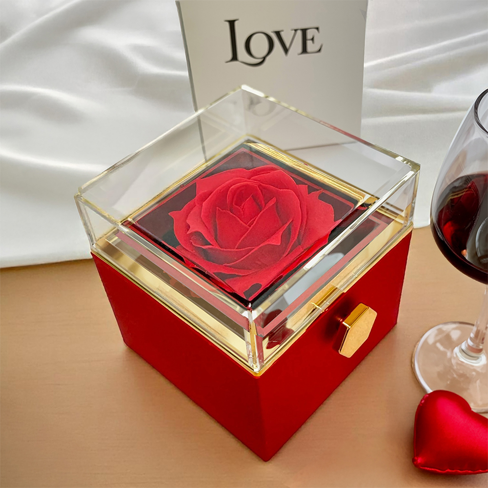 To My Beautiful Bride – Romantic Forever Together Message – Rotating Rose Love Knot Necklace Acrylic Gift Box