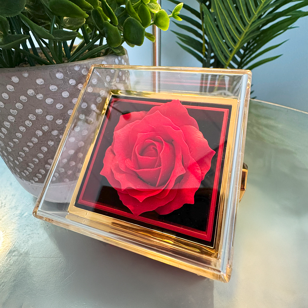 To My Beautiful Bride – Romantic Forever Together Message – Rotating Rose Love Knot Necklace Acrylic Gift Box
