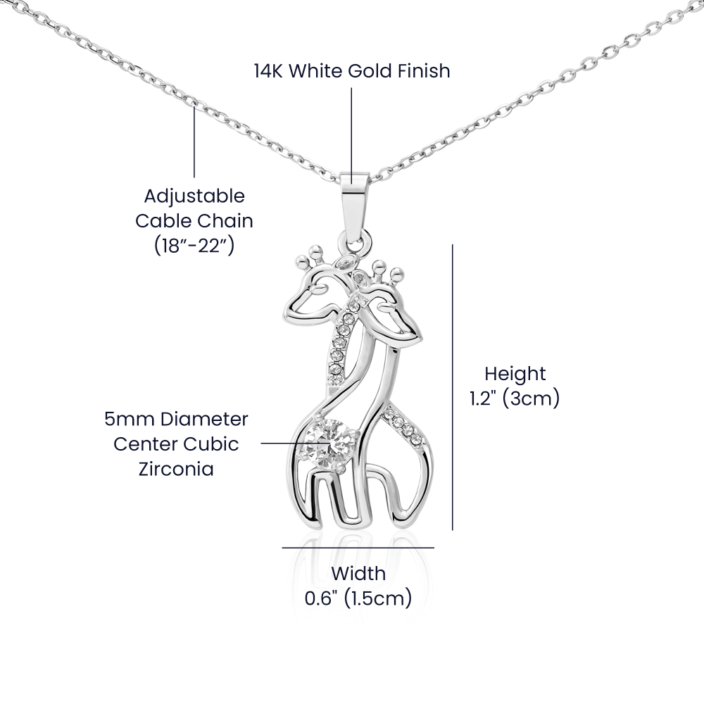 Gift for Daughter - You are Cherished Beyond Words - Giraffe Pendant Necklace - Mallard Moon Gift Shop