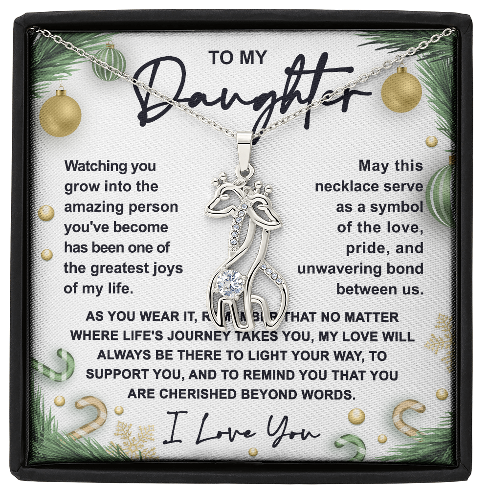 Gift for Daughter - You are Cherished Beyond Words - Giraffe Pendant Necklace - Mallard Moon Gift Shop