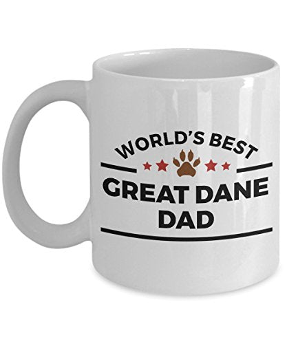 Spring Pet Products World's Best Great Dane Dad - Funny Great Dane Lover White Ceramic Mug, Gift for Dog Moms, Dads, and Pet Parents - Mallard Moon Gift Shop