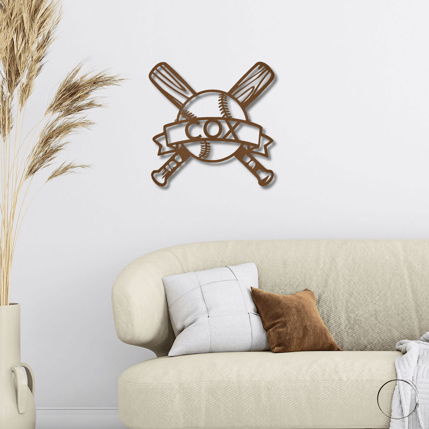Baseball Bats and Balls Personalized Name Metal Art Wall Sign - Mallard Moon Gift Shop