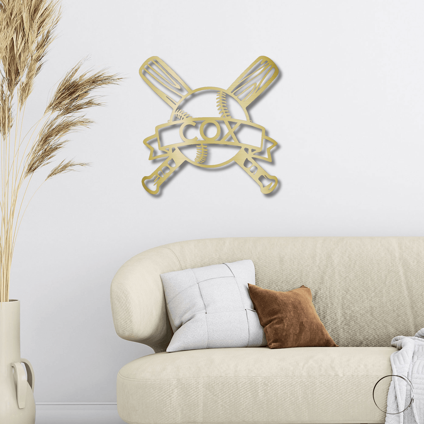 Baseball Bats and Balls Personalized Name Metal Art Wall Sign - Mallard Moon Gift Shop