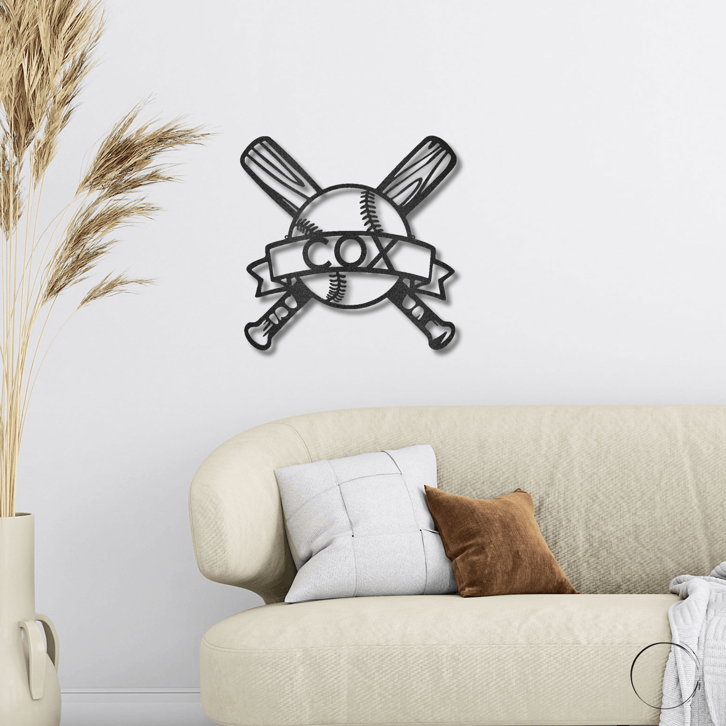 Baseball Bats and Balls Personalized Name Metal Art Wall Sign - Mallard Moon Gift Shop