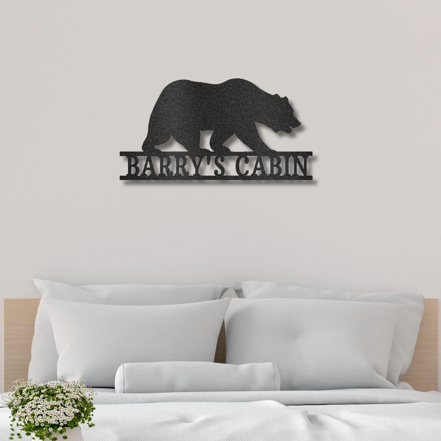 Bear Personalized Name Indoor Outdoor Steel Wall Sign Metal Art - Mallard Moon Gift Shop