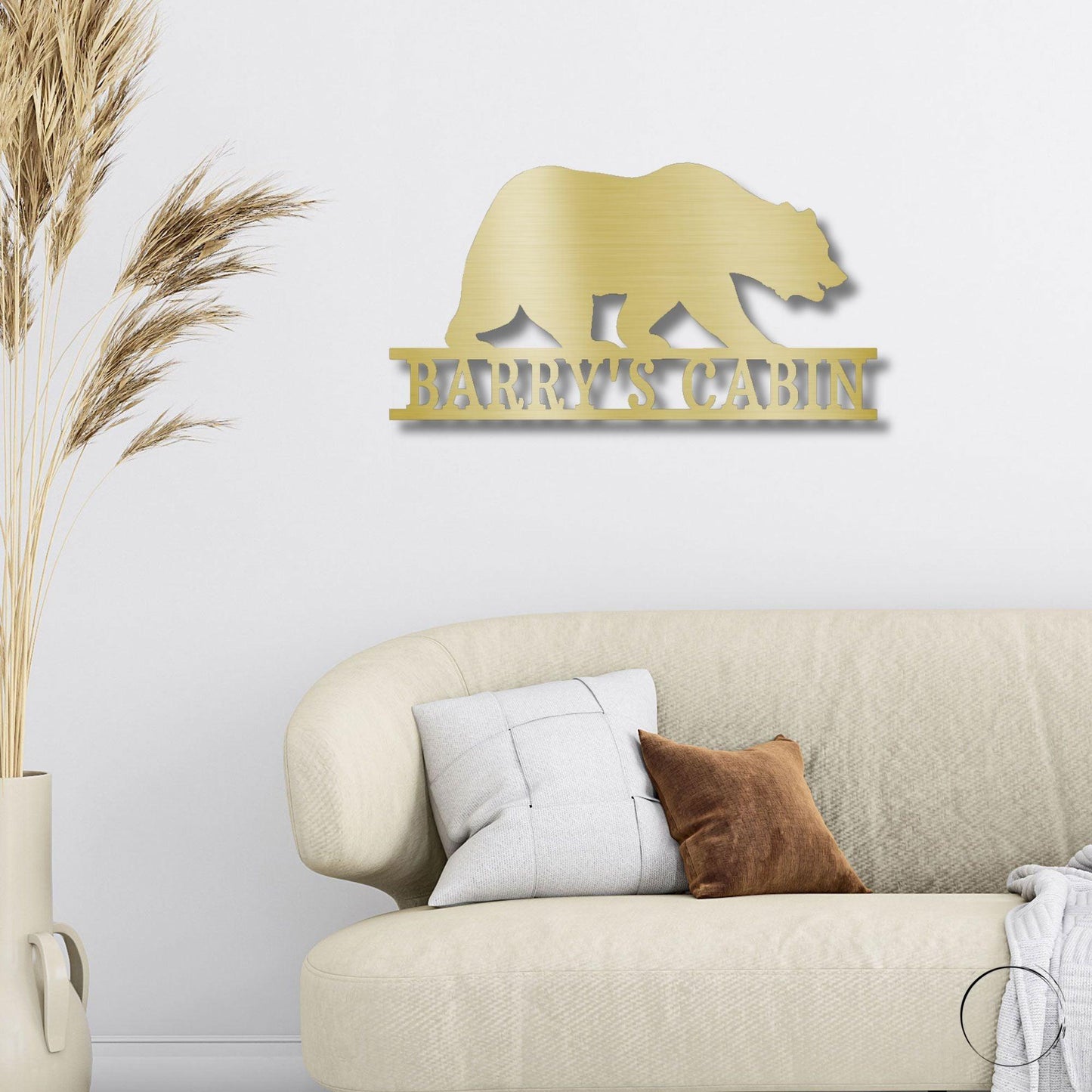 Bear Personalized Name Indoor Outdoor Steel Wall Sign Metal Art - Mallard Moon Gift Shop