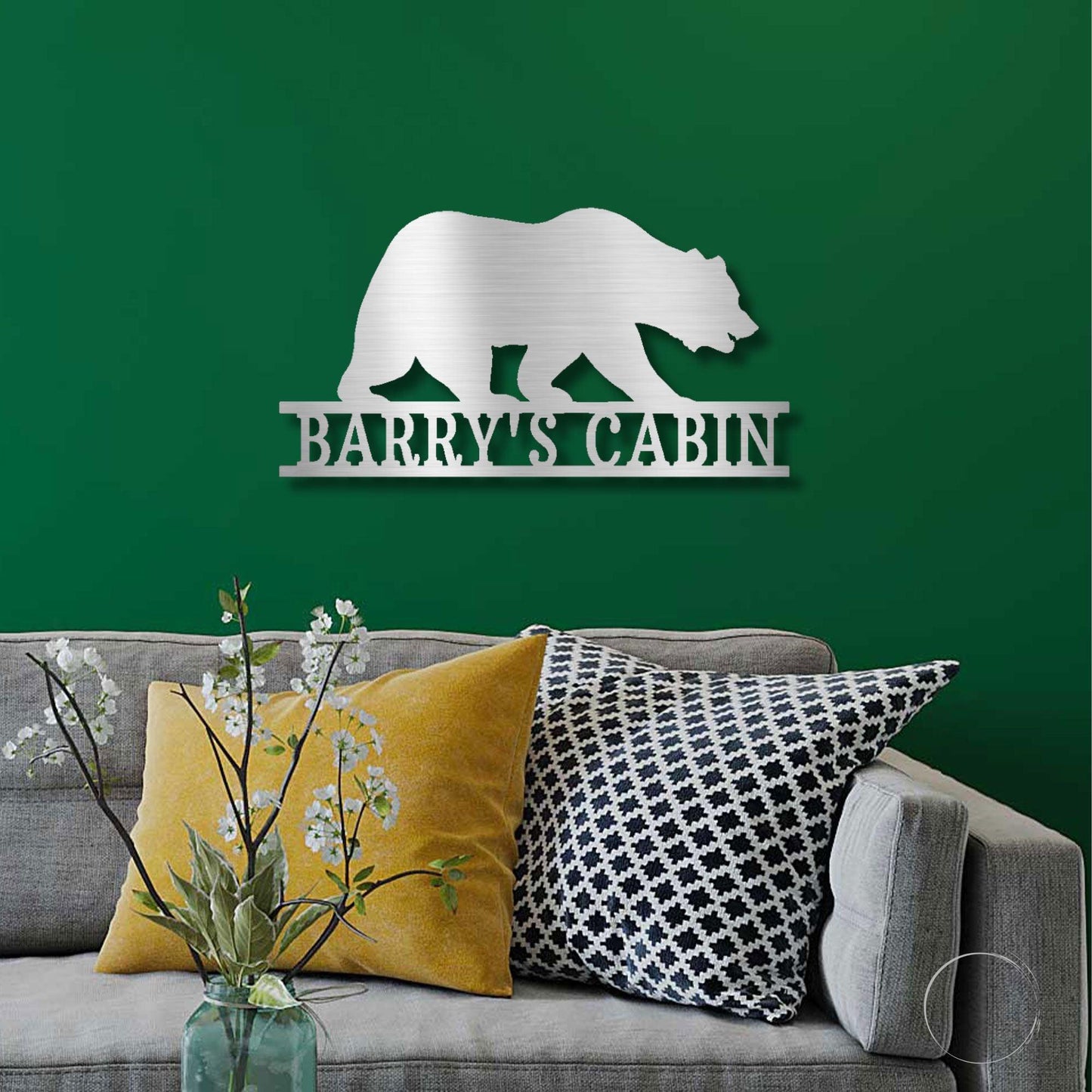 Bear Personalized Name Indoor Outdoor Steel Wall Sign Metal Art - Mallard Moon Gift Shop