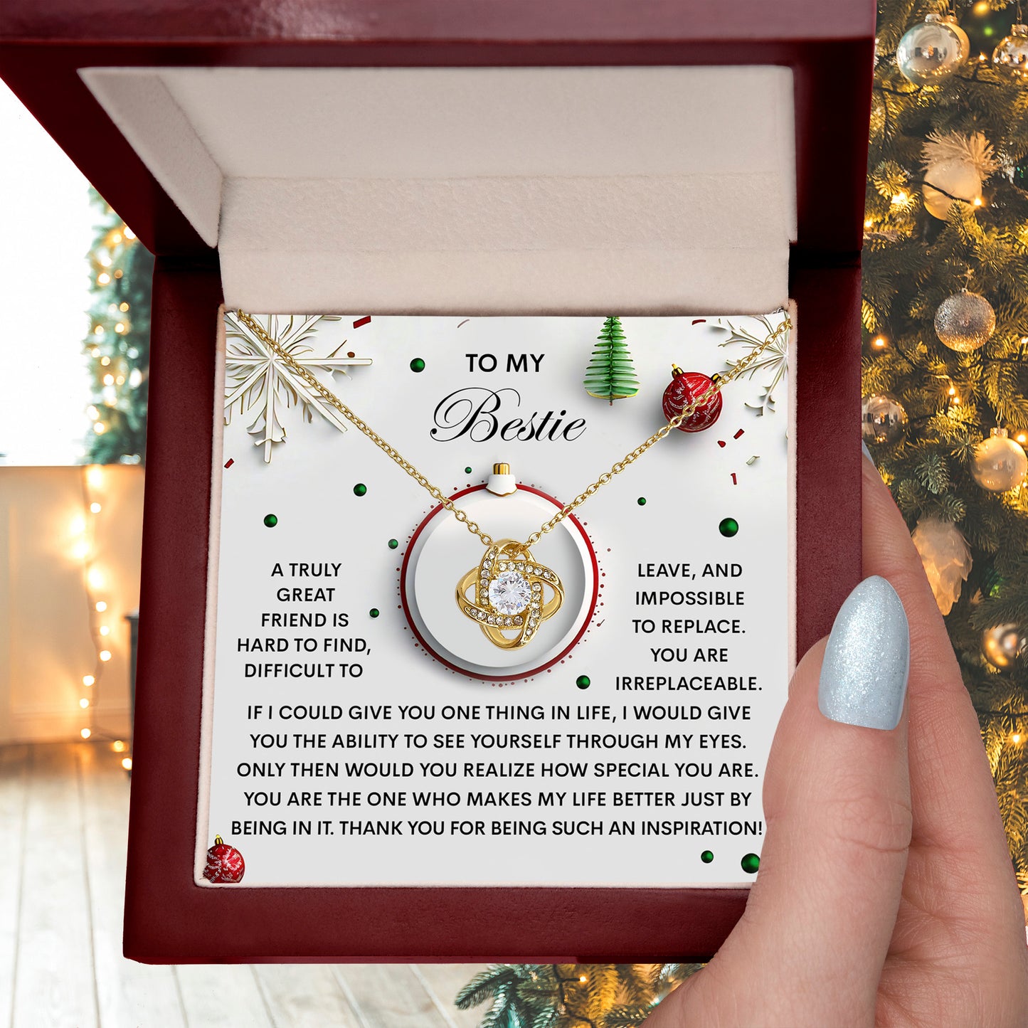 Gift for Bestie - The One - Love Knot Pendant Necklace - Mallard Moon Gift Shop